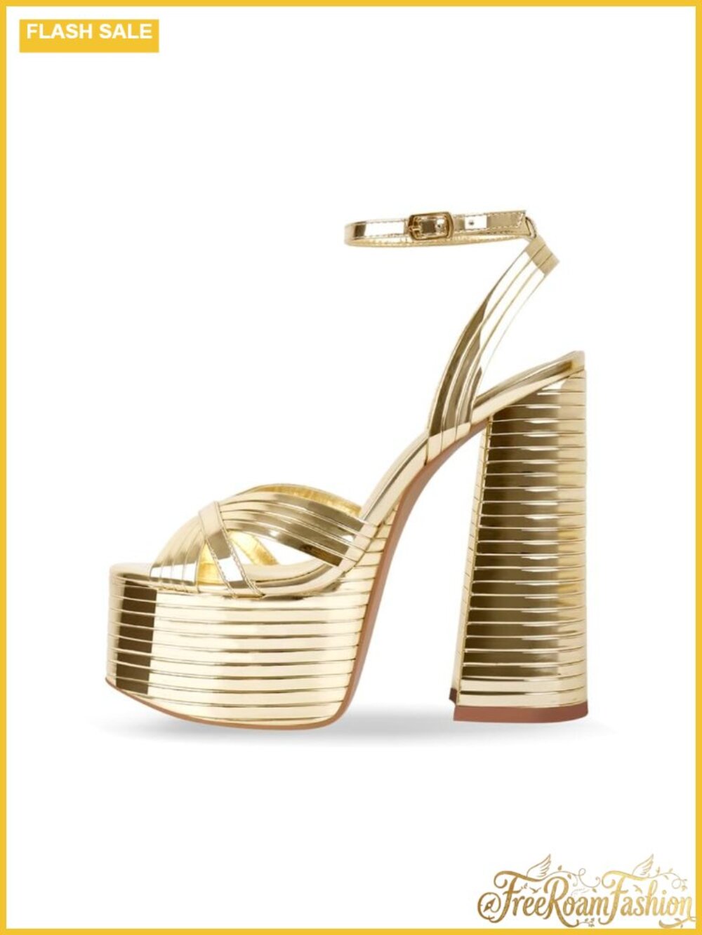 Platform Heels for Women Ankle Strap Chunky High Heel Sandals 5.5 Inch